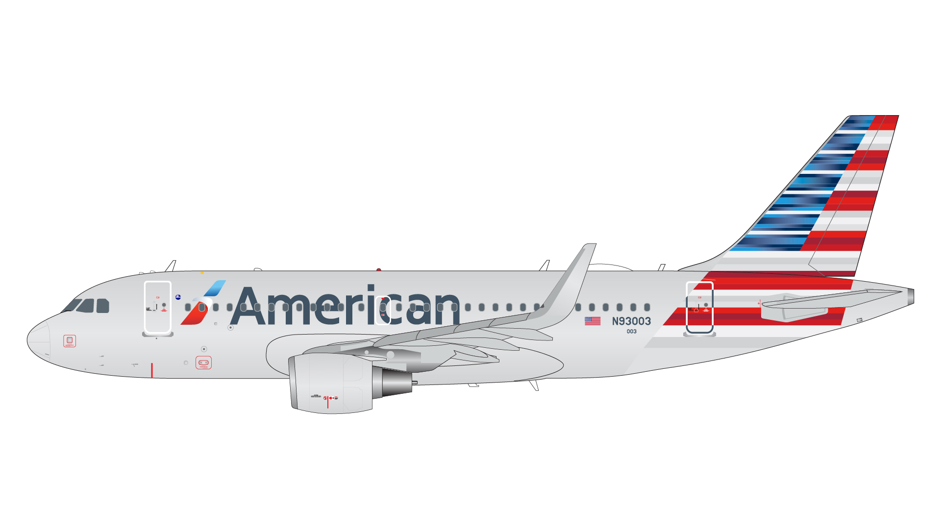 G2AAL1102 GEMINI 200 American Airlines A319-100S N93003 1:200 完売しました。 GEMINI JETS 1:200 American Airlines / アメリカン航空 A319 亜鉛ダイキャスト製