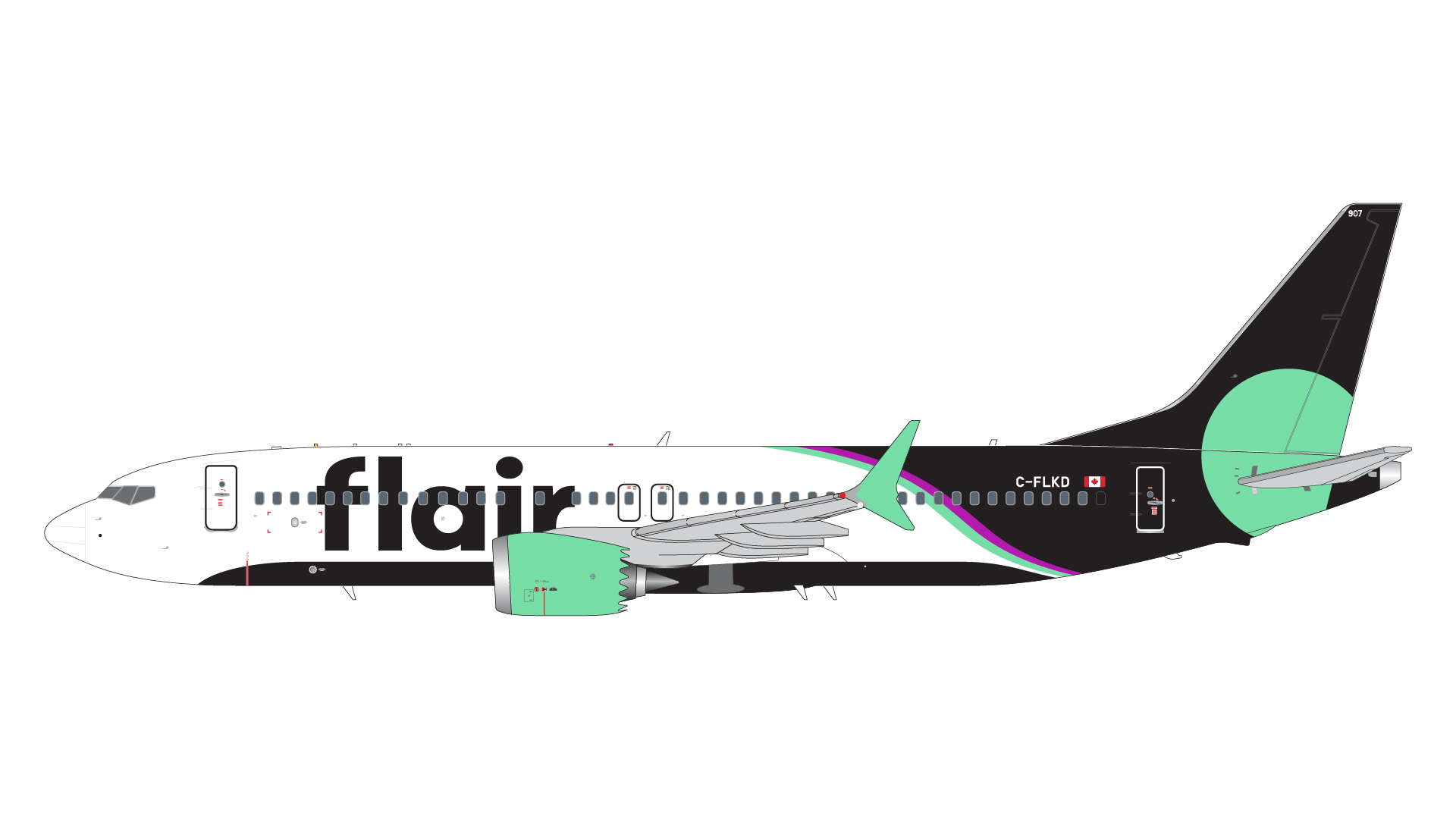 G2FLE1174 GEMINI 200 Flair Airlines / フレア航空 B737 MAX 8 C-FLKD 1:200 完売しました。 GEMINI JETS 1:200 Flair Airlines / フレア航空 737 MAX8 亜鉛ダイキャスト製