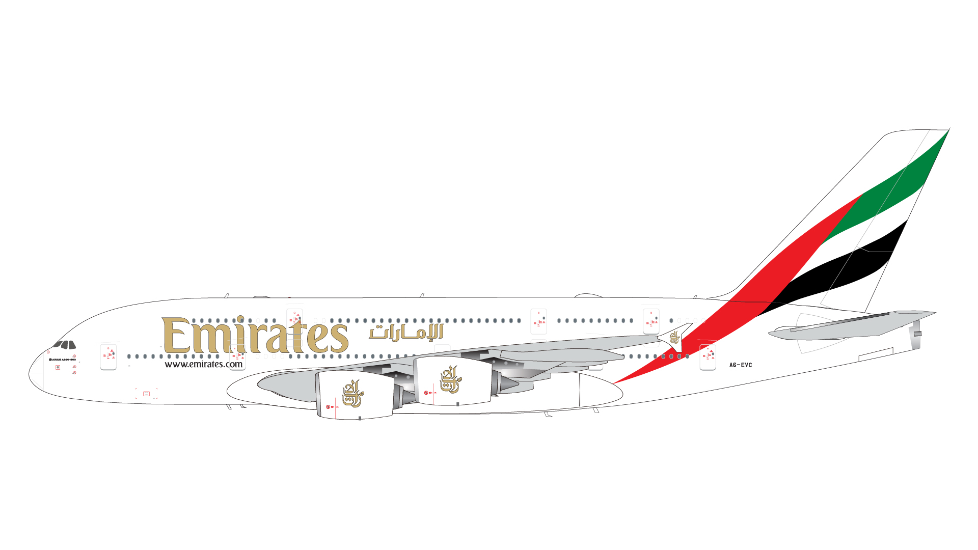 G2UAE1207 GEMINI 200 Emirates / エミレーツ航空 A380-800 A6-EVC 1:200 完売しました。 GEMINI JETS 1:200 Emirates / エミレーツ航空 A380 亜鉛ダイキャスト製