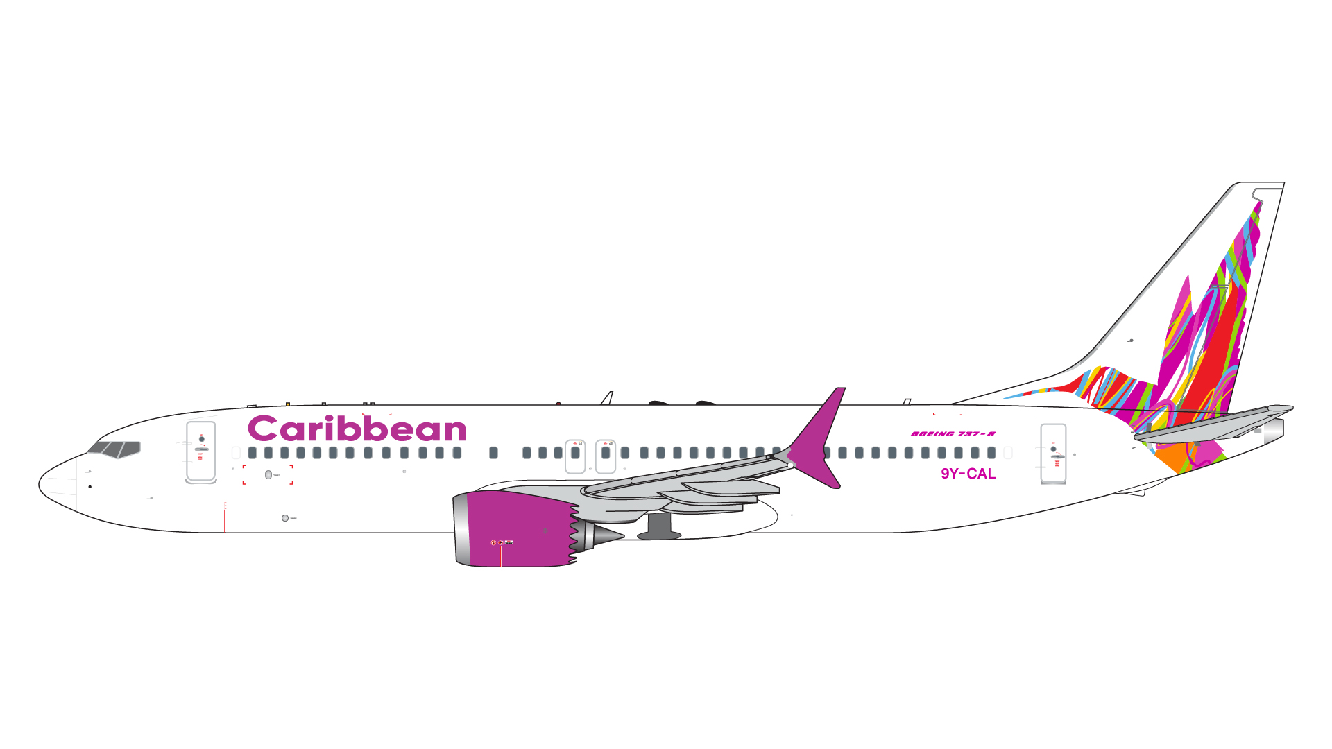 GJBWA2121 GEMINI JETS Caribbean Airlines B737 MAX 8 new livery 9Y-CAL 1:400 メーカー完売