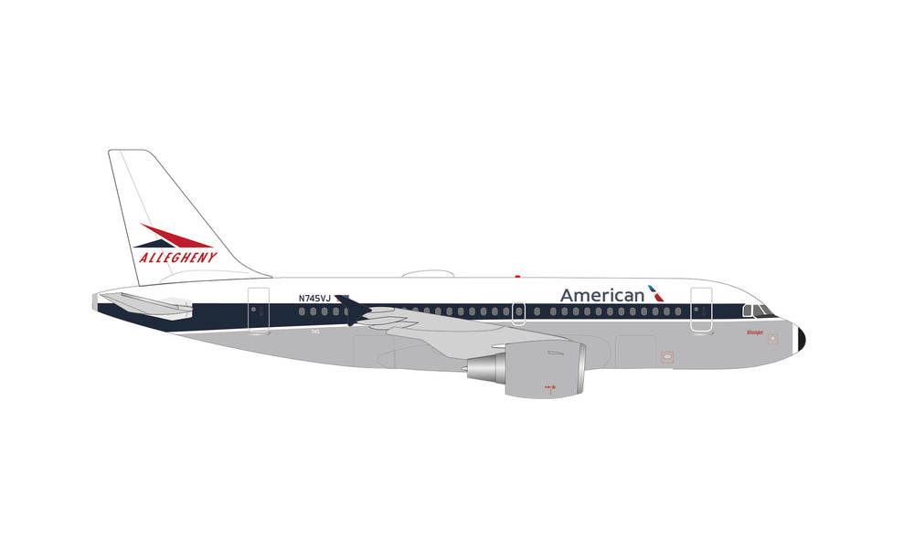 536608 Herpa American Airlines / アメリカン航空 A319 Allegheny Heritage livery N745VJ 1:500 メーカー完売