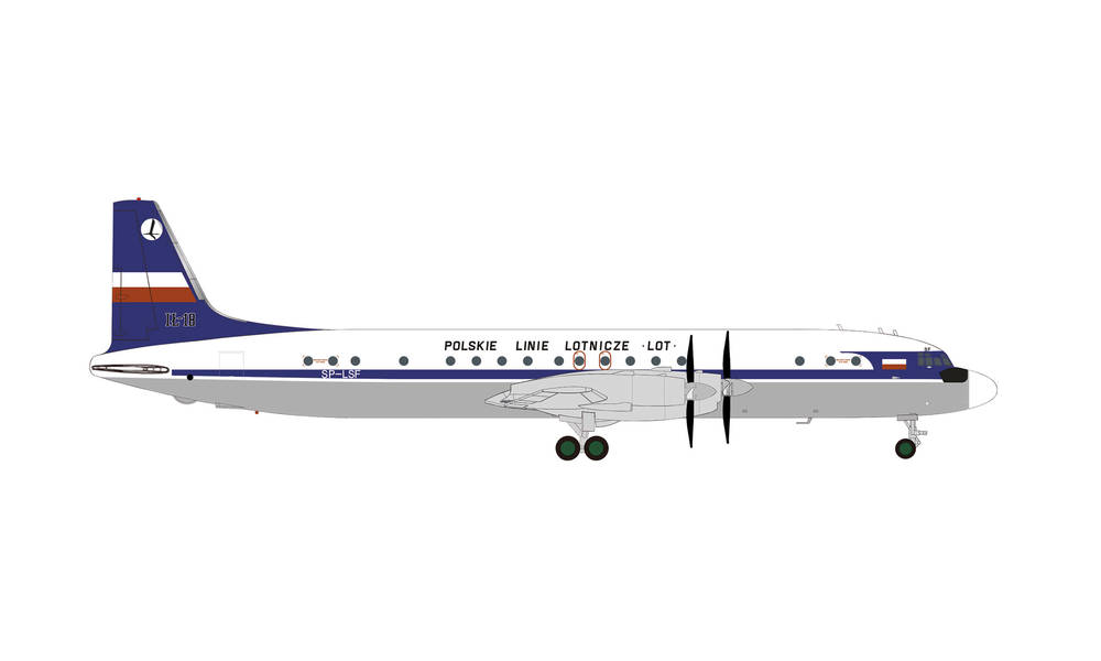 572446 Herpa LOT Polish Airlines / LOTポーランド航空 IL-18 SP-LSF 1:200 お取り寄せ
