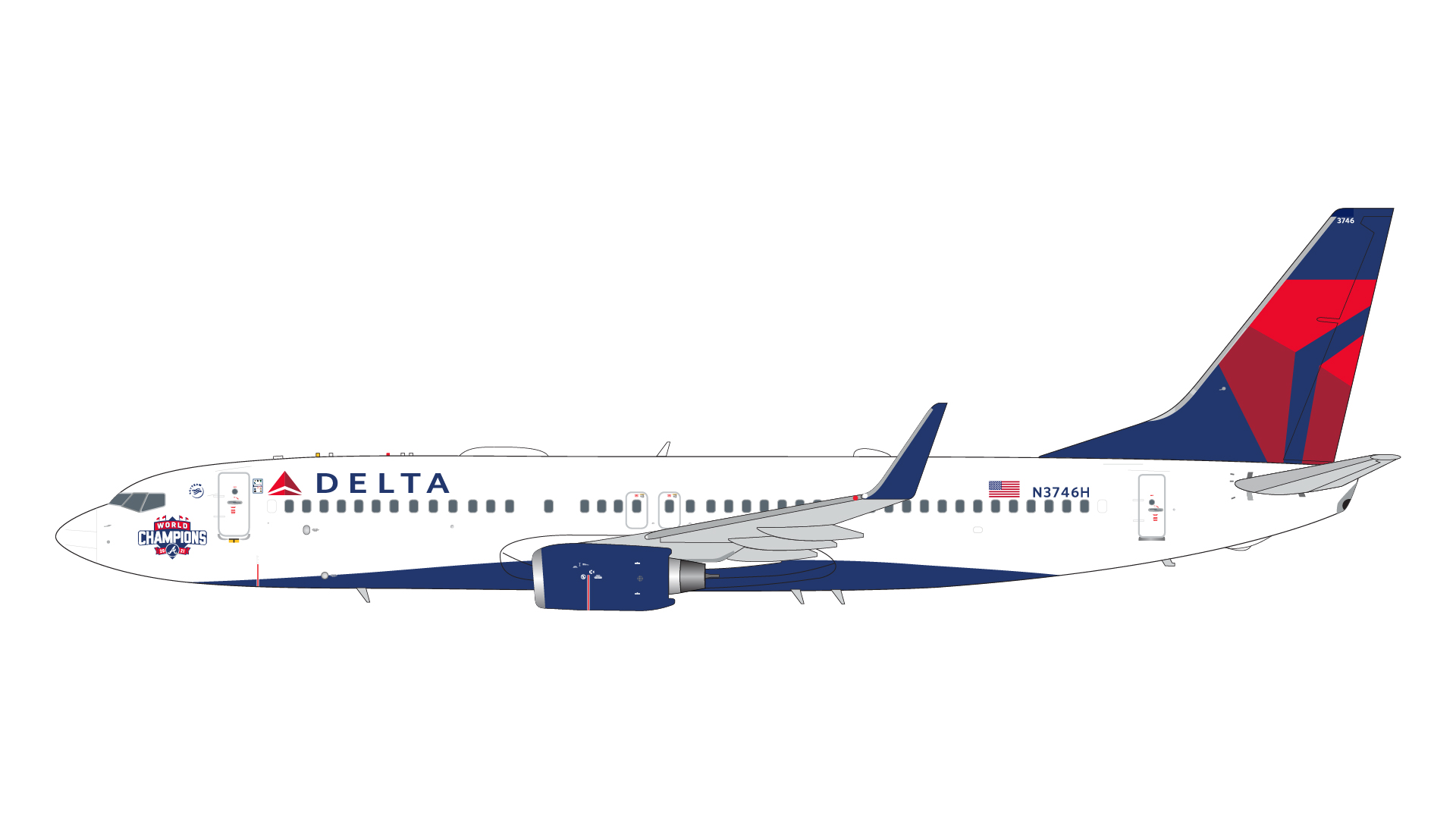 G2DAL1114 GEMINI 200 Delta Air Lines / デルタ航空 B737-800W N3746H Atlanta Braves / World Champions 1:200 完売しました。