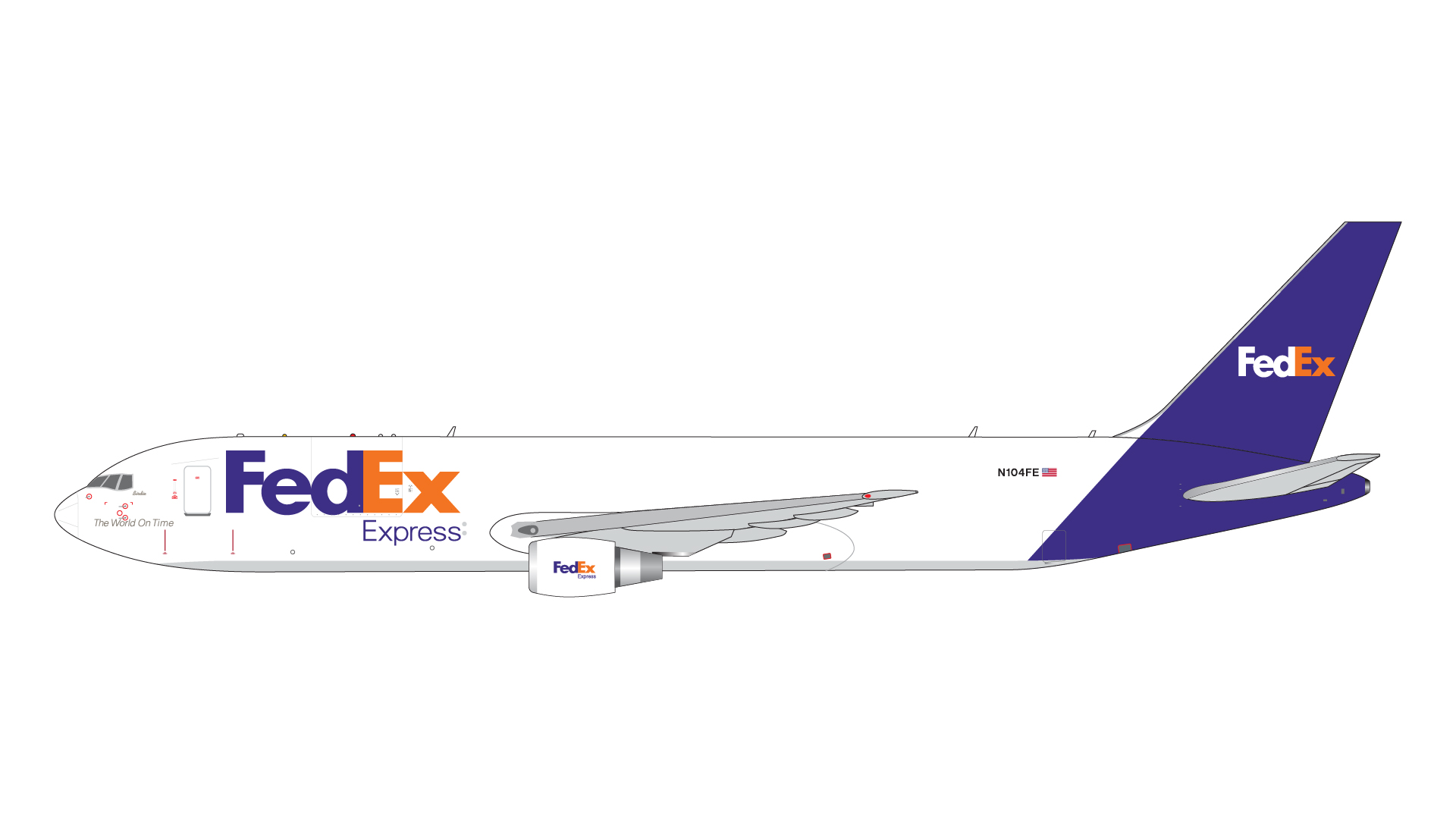GJFDX1994 GEMINI JETS FedEx / フェデックス B767-300ERF(W) N104FE 1:400 完売しました。 GEMINI JETS 1:400 FedEx / フェデックス 767-300F 亜鉛ダイキャスト製