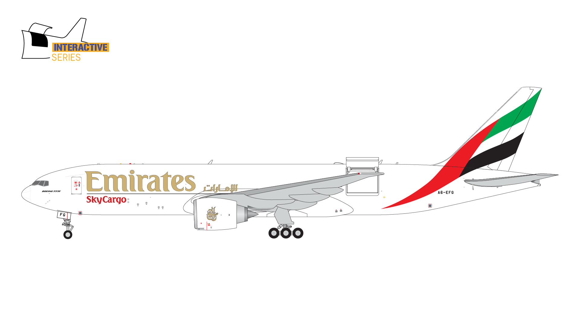 GJUAE2144 GEMINI JETS Emirates SkyCargo / エミレーツ・スカイカーゴ B777-200LRF interactive series A6-EFG 1:400 お取り寄せ