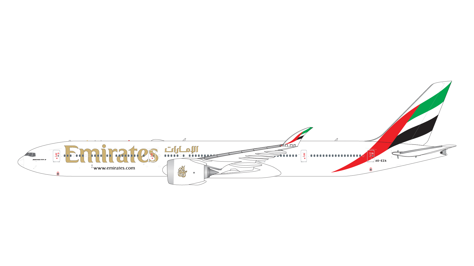 GJUAE2160W GEMINI JETS Emirates / エミレーツ航空 B777-9X folded wingtips A6-EZA 1:400 完売しました。 GEMINI JETS 1:400 Emirates / エミレーツ航空 777-9 亜鉛ダイキャスト製