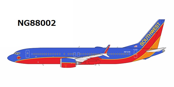 NG88002 NG MODELS Southwest Airlines Canyon Blue Retro cs B737 MAX 8 N872CB 1:400 お取り寄せ NG MODELS 1:400 Southwest Airlines / サウスウエスト航空 737 MAX8 亜鉛ダイキャスト製
