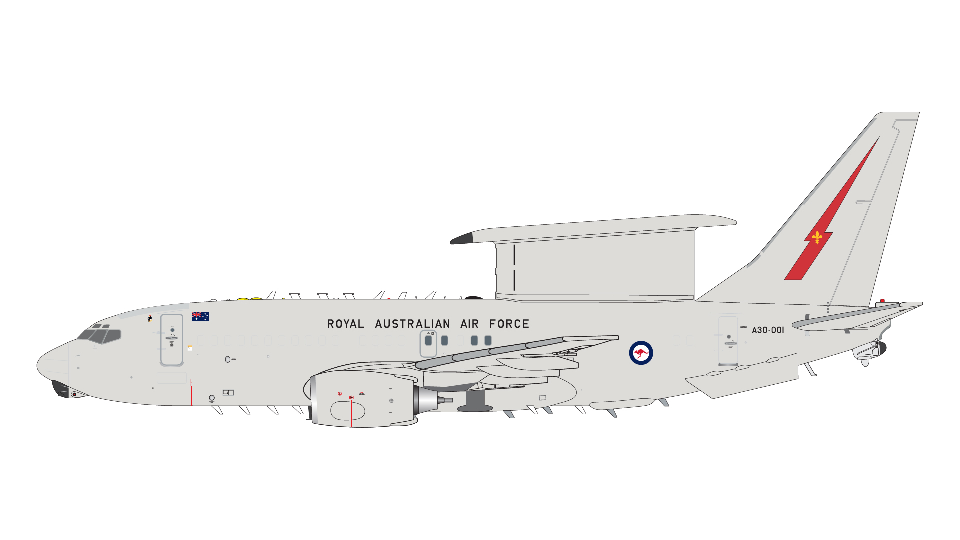 G2RAA1188 GEMINI 200 Royal Australian AF E-7A B737 AEW&C A30-001 Wedgetail 1:200 完売しました。