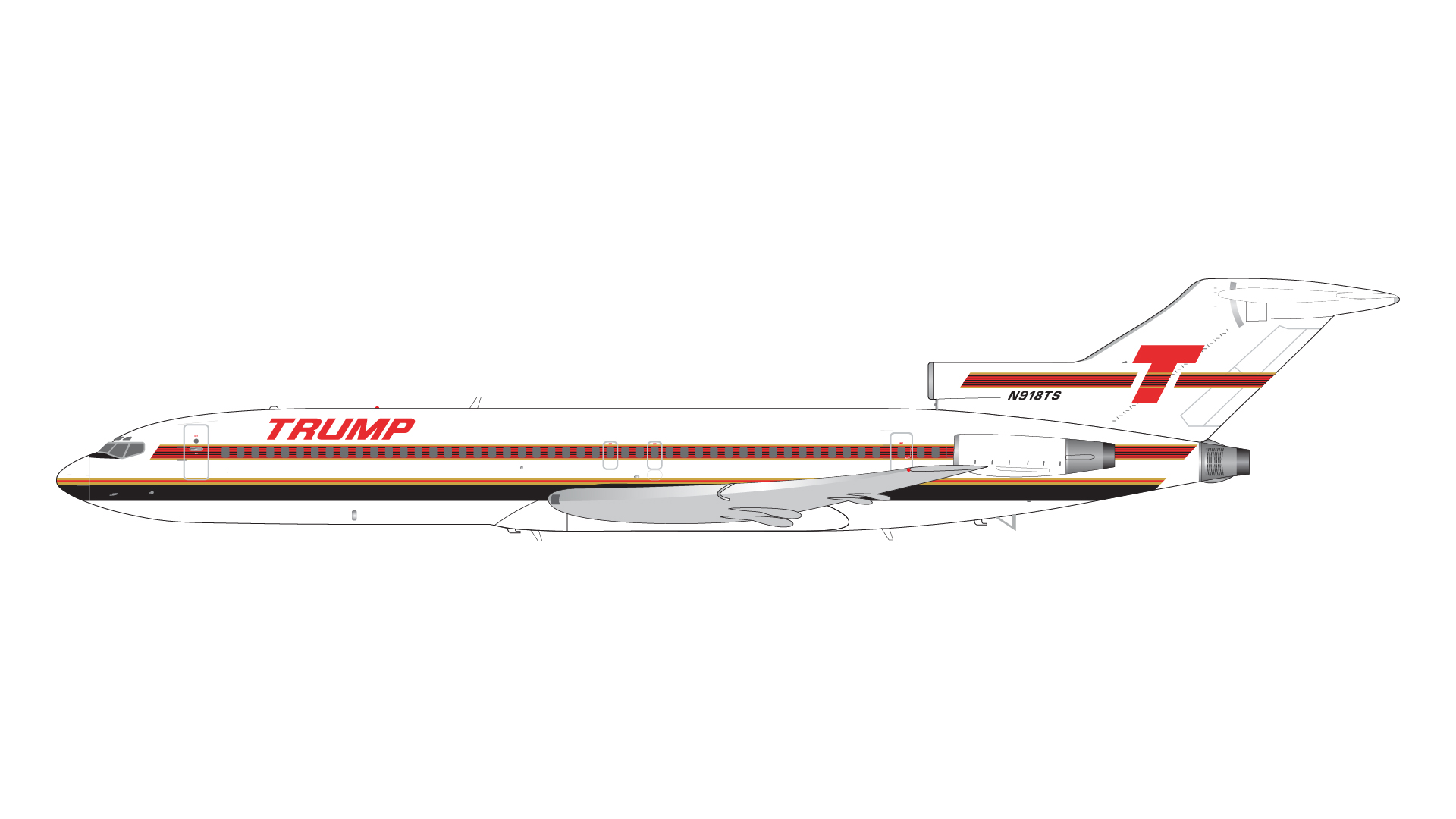 G2TPS945 GEMINI 200 Trump Shuttle, Inc. / トランプ・シャトル B727-200 N918TS 1:200 完売しました。