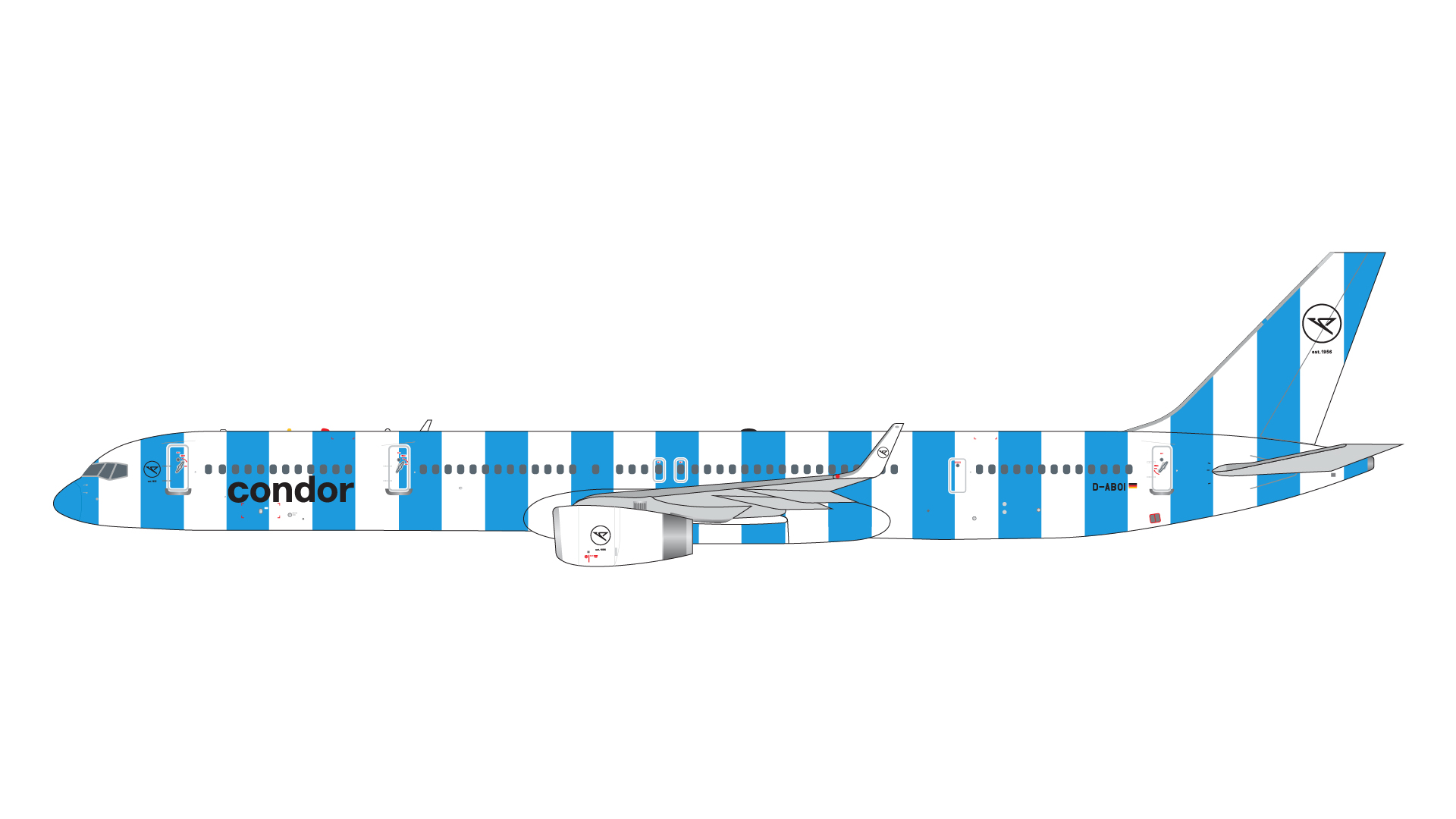GJCFG2165 GEMINI JETS Condor / コンドル航空 new livery sea/blue stripes B757-300 D-ABOI 1:400 メーカー完売
