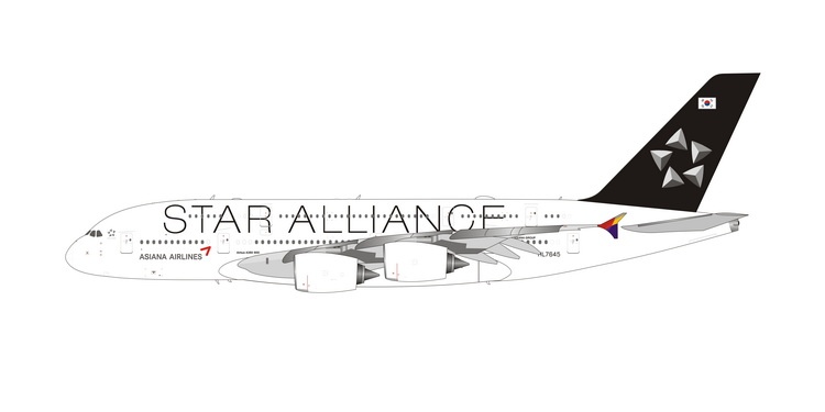 11795 Phoenix Asiana Airlines / アシアナ航空 Star Alliance A380 HL7645 1:400 お取り寄せ Phoenix 1:400 Asiana Airlines / アシアナ航空 A380 亜鉛ダイキャスト製