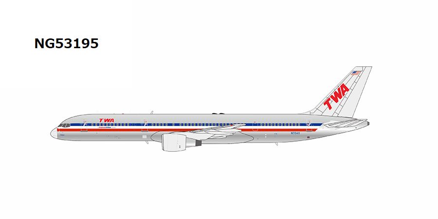 NG53195 NG MODELS TWA hybrid American Airlines B757-200 N704X 1:400 お取り寄せ NG MODELS 1:400 TWA Trans World Airlines / トランス・ワールド航空 757-200 亜鉛ダイキャスト製
