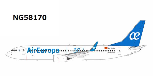 NG58170 NG MODELS Air Europa 30 anos B737-800/w EC-MKL 1:400 完売しました。 NG MODELS 1:400 Air Europe / エア・ヨーロッパ 737-800 亜鉛ダイキャスト製