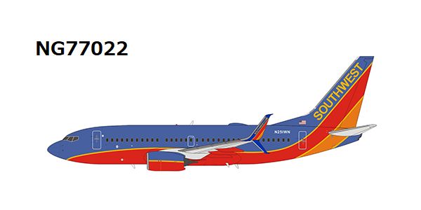 NG77022 NG MODELS Southwest Airlines Canyon Blue B737-700/w N251WN 1:400 完売しました。 NG MODELS 1:400 Southwest Airlines / サウスウエスト航空 737-700 亜鉛ダイキャスト製