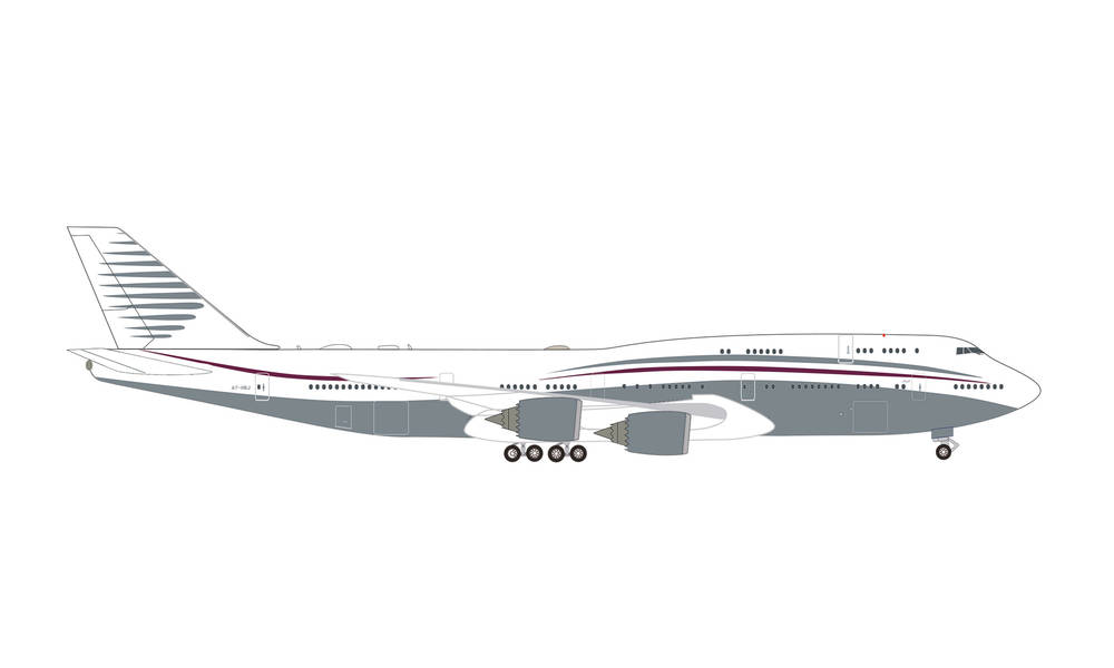 536899 Herpa Qatar Amiri Flight / カタール政府専用機 B747-8BBJ A7-HBJ 1:500 完売しました Herpa 1:500 Qatar Amiri Flight / カタールアミリフライト カタール政府専用機 747-8 亜鉛ダイキャスト製