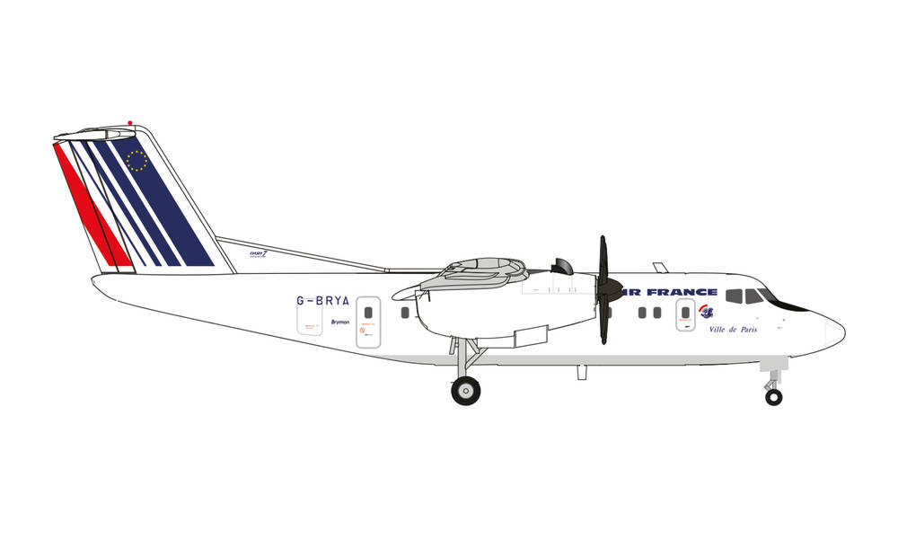 572644 Herpa Air France / エールフランス DHC-7 G-BRYA Ville de Paris 1:200 メーカー完売