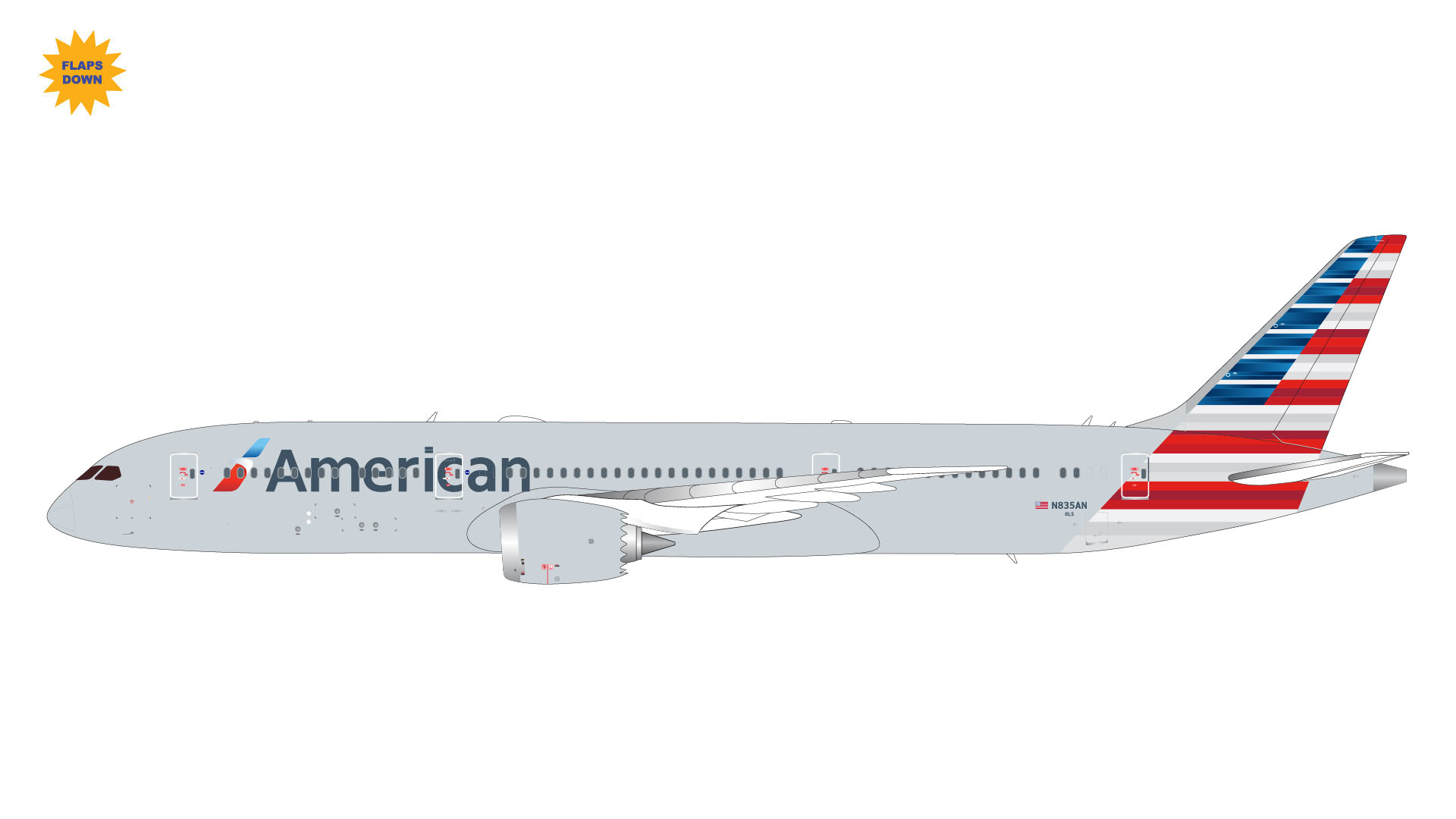 G2AAL1106F GEMINI 200 American Airlines / アメリカン航空 B787-9 flaps down N835AN 1:200 完売しました。 GEMINI JETS 1:200 American Airlines / アメリカン航空 787-9 亜鉛ダイキャスト製