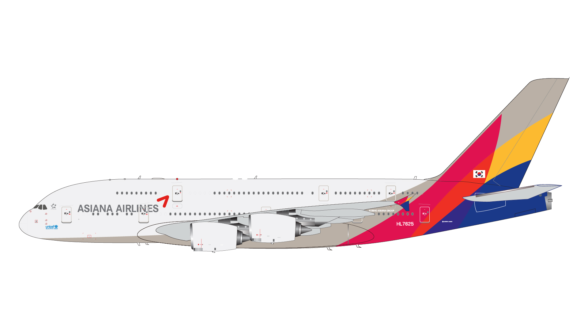 G2AAR1201 GEMINI 200 Asiana Airlines / アシアナ航空 A380 HL7625  1:200 完売しました。 GEMINI JETS 1:200 Asiana Airlines / アシアナ航空 A380 亜鉛ダイキャスト製