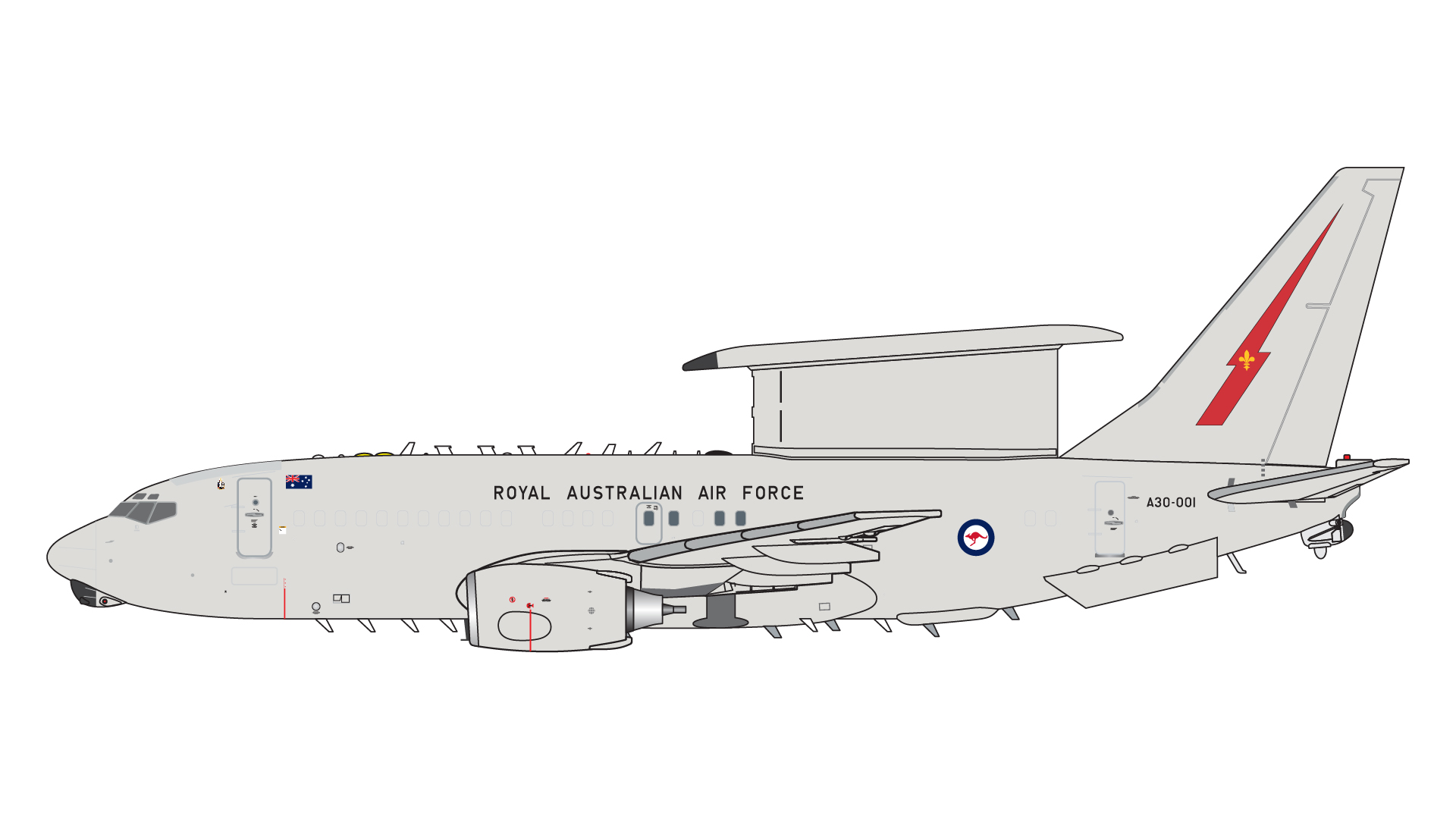 GMRAA127 GEMINI MACS Royal Australian Air Force / オーストラリア空軍 E-7A (B737 AEW&C) A30-001 Wedgetail 1:400 完売しました。