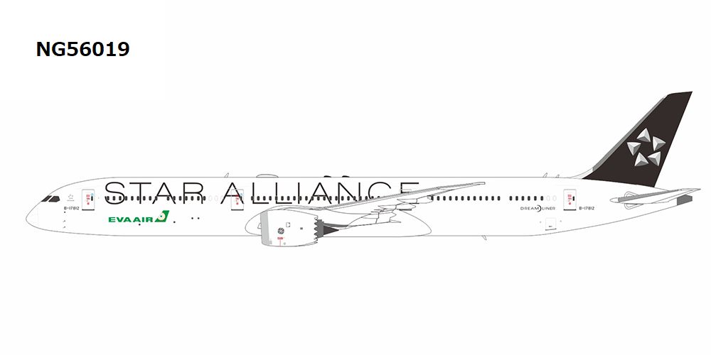 NG56019 NG MODELS EVA AIR / エバー航空/エヴァエア/長栄航空 star alliance B787-10 B-17812 1:400 完売しました。