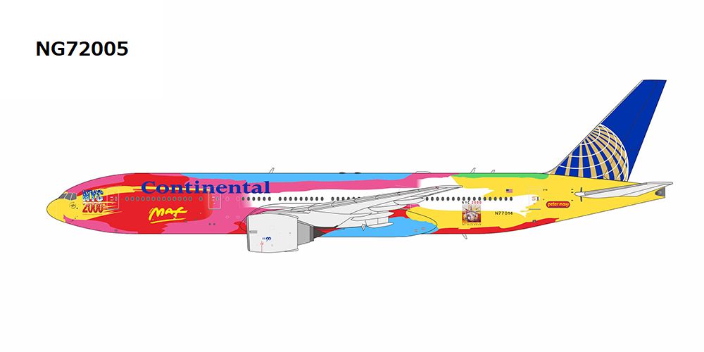 NG72005 NG MODELS Continental Airlines / コンチネンタル航空 Peter Max B777-200ER N77014 1:400 完売しました。 NG MODELS 1:400 Continental Airlines / コンチネンタル航空 777-200 亜鉛ダイキャスト製