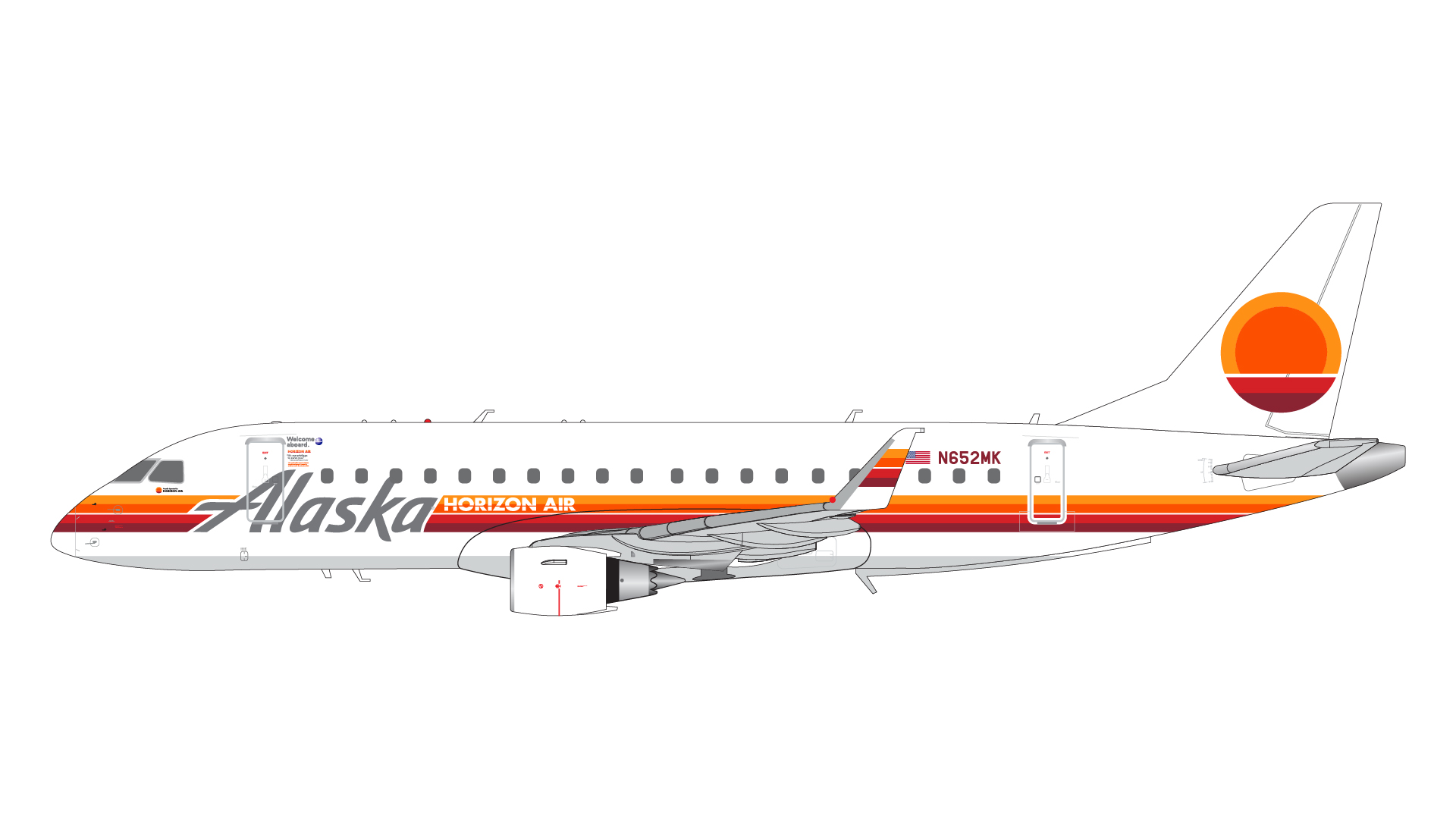G2ASA1205 GEMINI 200 Alaska Airlines / アラスカ航空 Embraer E175 N652MK Horizon Air retro livery 1:200 完売しました。