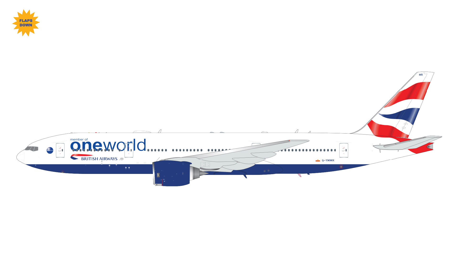 G2BAW1226F GEMINI 200 British Airways / 英国航空 ブリティッシュ・エアウェイズ B777-200ER G-YMMR oneworld ; flaps down 1:200 お取り寄せ
