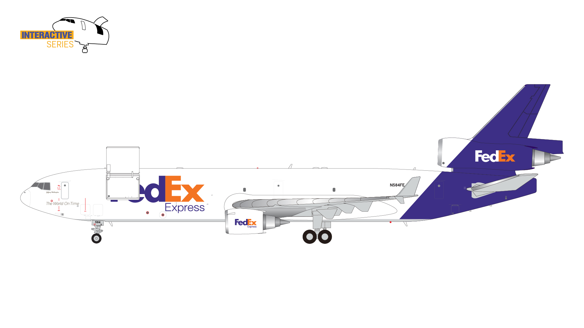 G2FDX1178 GEMINI 200 FedEx / フェデックス MD-11F N584FE  Interactive Series 開閉選択式 1:200 完売しました。 GEMINI JETS 1:200 FedEx / フェデックス MD-11F 亜鉛ダイキャスト製