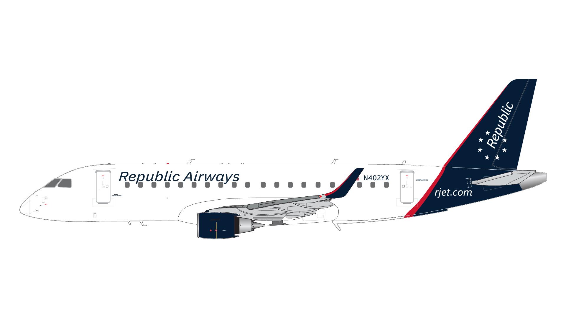 G2RPA957 GEMINI 200 Republic Airways / リパブリック航空 Embraer E175LR N402YX 1:200 完売しました。 GEMINI JETS 1:200 Republic Airways / リパブリック航空 E175 亜鉛ダイキャスト製