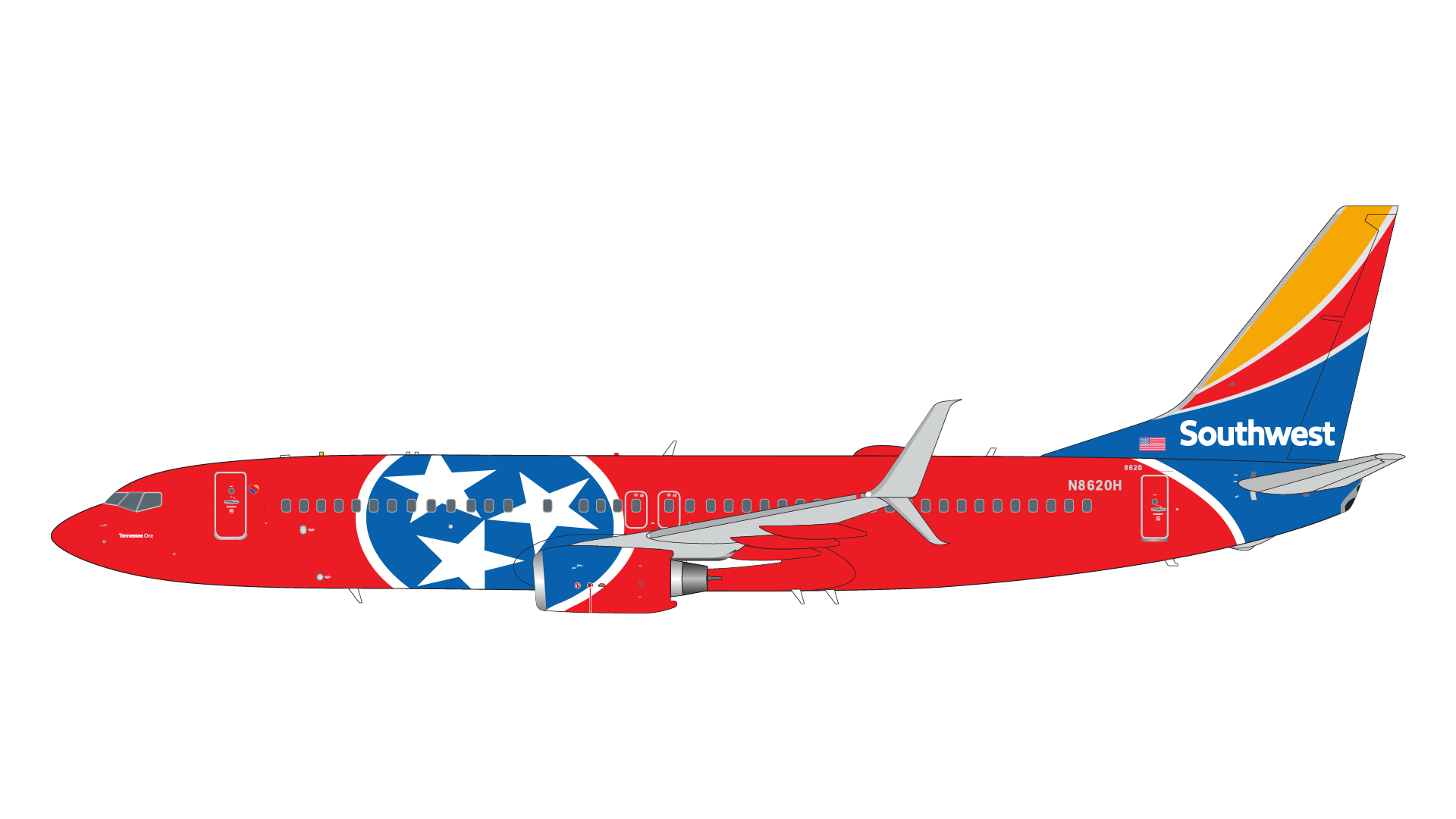 G2SWA1011 GEMINI 200 Southwest Airlines / サウスウエスト航空 B737-800S N8620H Tennessee One 1:200 お取り寄せ GEMINI JETS 1:200 Southwest Airlines / サウスウエスト航空 737-800 亜鉛ダイキャスト製