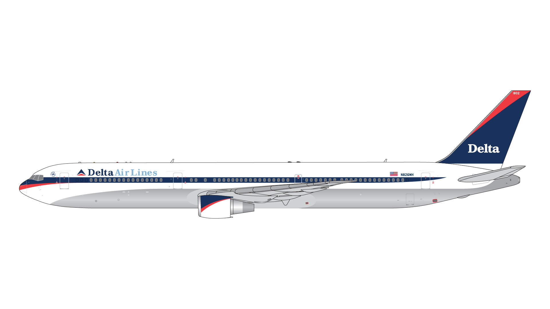 GJDAL2151 GEMINI JETS Delta Air Lines / デルタ航空 (interim livery) B767-400ER N826MH 1:400 GEMINI JETS 1:400 Delta Air Lines / デルタ航空 767-400 亜鉛ダイキャスト製