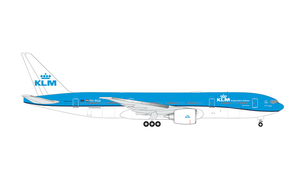 537056 Herpa KLM / KLMオランダ航空 B777-200 PH-BQA Albert Plesman 1:500 完売しました。