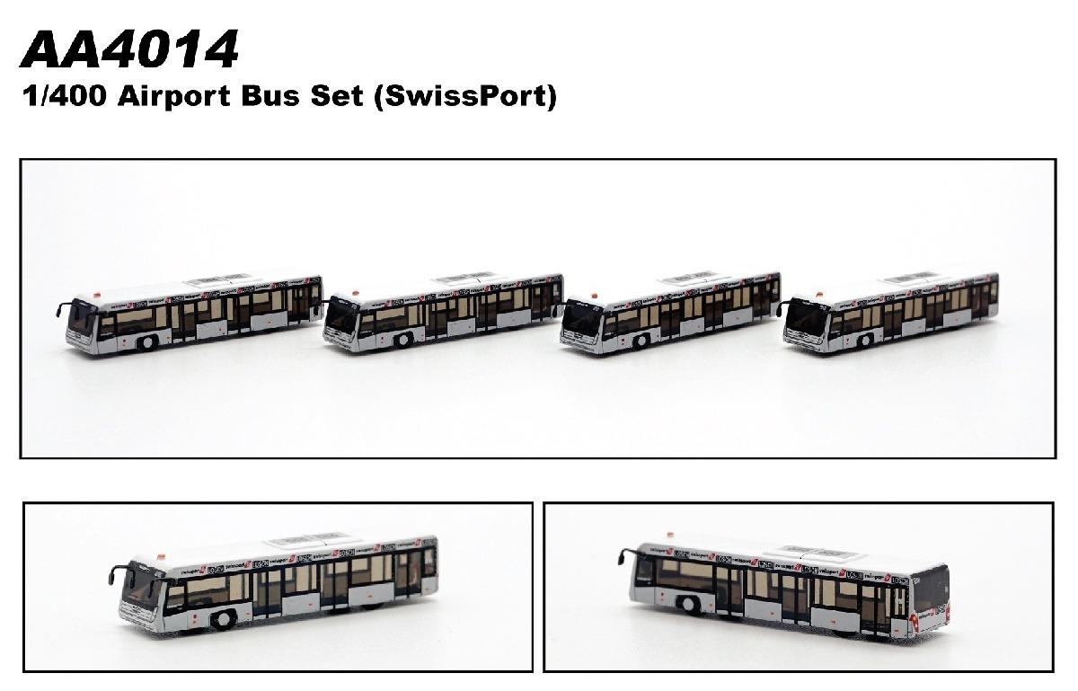 AA4014 Fantasywings SWISS 空港アクセサリー エアポートバス 4個セット 1:400 完売しました。 Fantasywings 1:400   プラスチック製