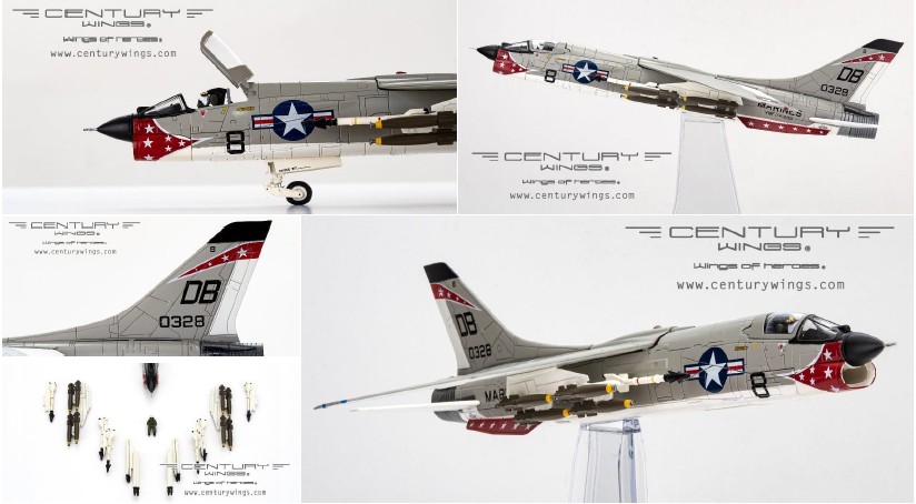 CW001644 CenturyWings USMC / アメリカ海兵隊 第235海兵戦闘飛行隊 (全天候) 「デス・エンジェルス」 ダナン基地・南ベトナム 1966年 F-8E クルーセイダー 0328/DB8 1:72 スタンド付き お取り寄せ CenturyWings 1:72 USMC / アメリカ海兵隊 F-8 クルセイダー 亜鉛ダイキャスト製