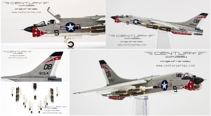 CW001645 CenturyWings USMC / アメリカ海兵隊 第235海兵戦闘飛行隊 (全天候) 「デス・エンジェルス」(主翼フラップ・スラットダウン固定) ダナン基地・南ベトナム 1966年 F-8E クルーセイダー 9154/DB9 1:72 スタンド付き お取り寄せ CenturyWings 1:72 USMC / アメリカ海兵隊 F-8 クルセイダー 亜鉛ダイキャスト製