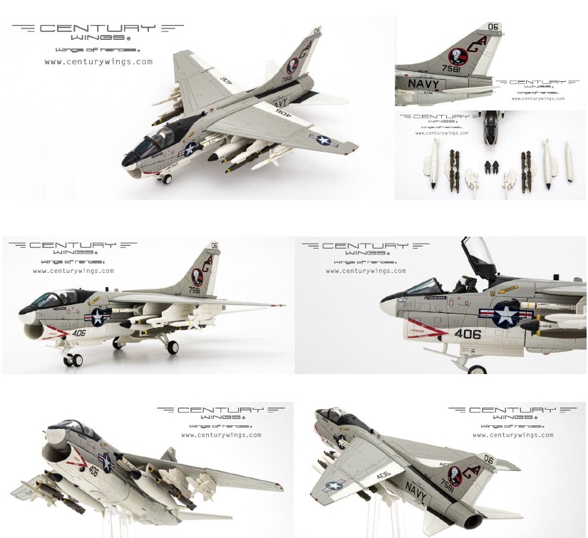 CW001646 CenturyWings USMC / アメリカ海兵隊 第12攻撃飛行隊 「フライング・ウバンギス」 空母ドワイト・D・アイゼンハワー搭載 1979年 A-7E コルセアII AG406/#157581 1:72 スタンド付き 完売しました。 CenturyWings 1:72 USMC / アメリカ海兵隊 A-7 コルセアII 亜鉛ダイキャスト製
