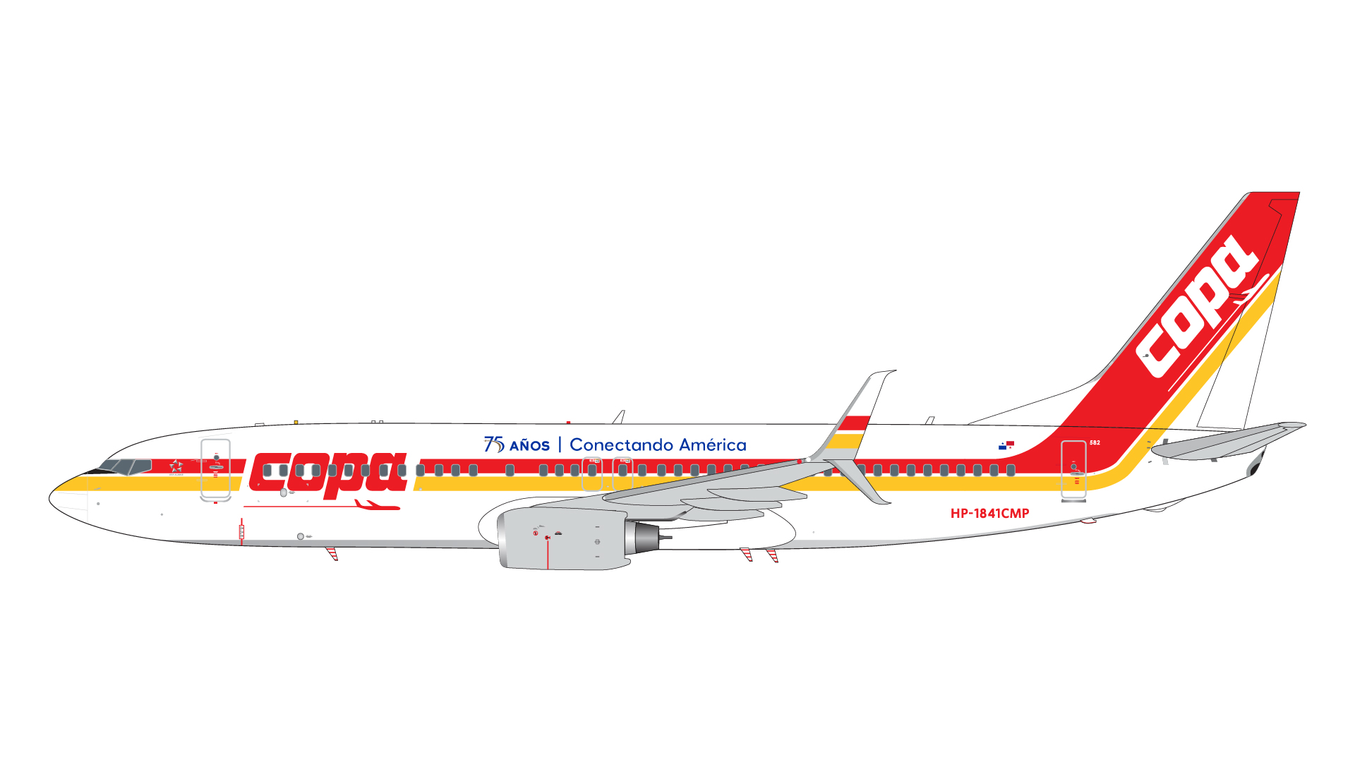 G2CMP1211 GEMINI 200 Copa Airlines / コパ航空 B737-800S HP-1841CMP 75th anniversary retro livery 1:200 お取り寄せ GEMINI JETS 1:200 Copa Airlines / コパ航空 737-800 亜鉛ダイキャスト製