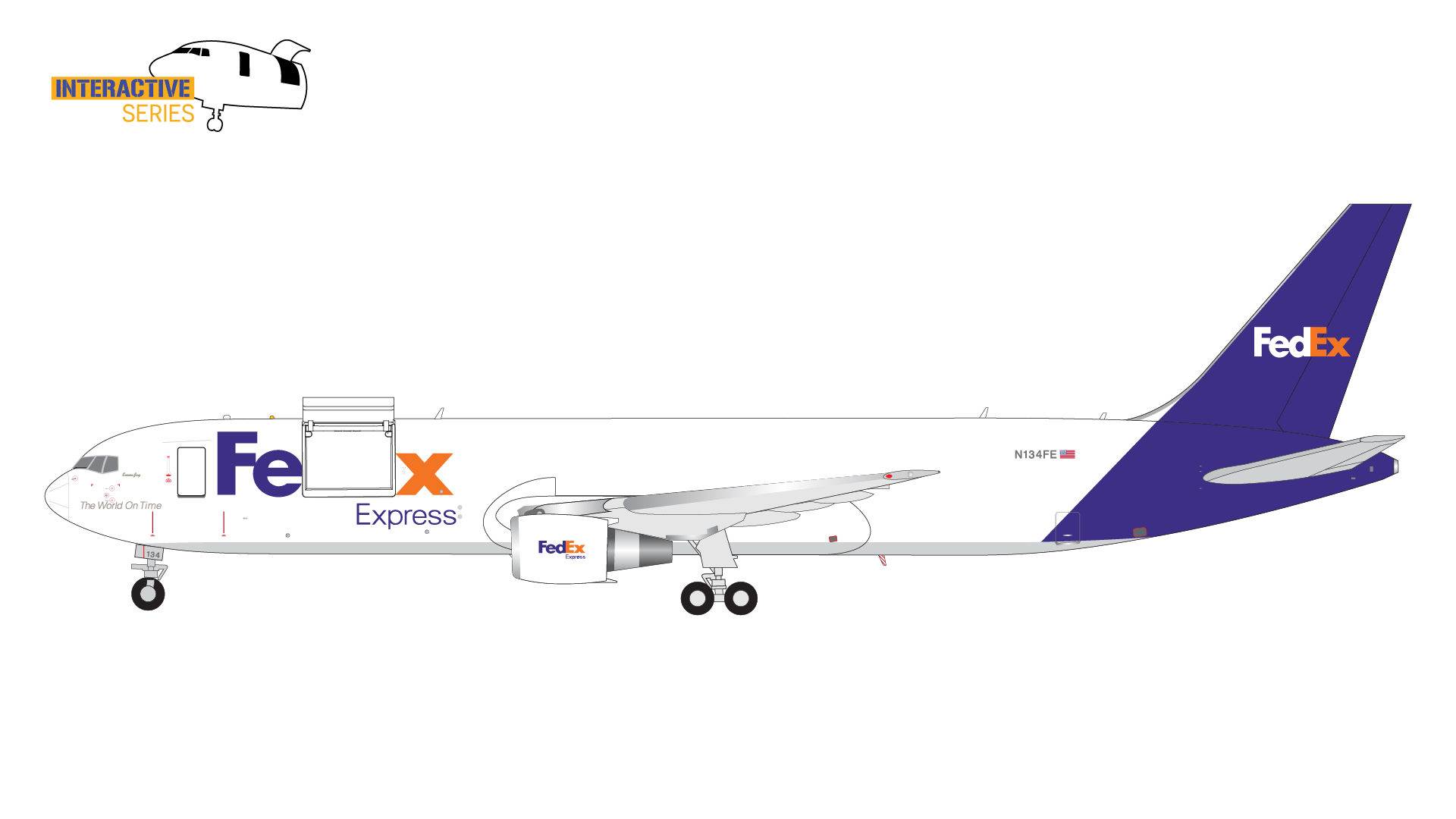 G2FDX1169 GEMINI 200 FedEx / フェデックス B767-300ER(F) N134FE Interactive Series 開閉選択式 1:200 完売しました