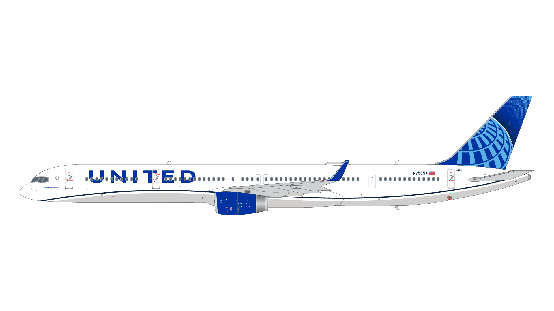 G2UAL1101 GEMINI 200 United Airlines / ユナイテッド航空 B757-300W N75854 1:200 完売しました。 GEMINI JETS 1:200 United Airlines / ユナイテッド航空 757-300 亜鉛ダイキャスト製