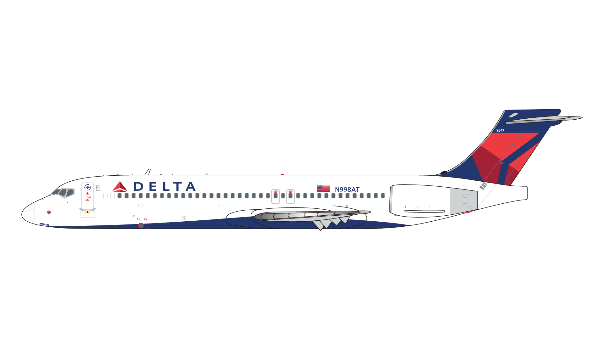 GJDAL2103 GEMINI JETS Delta Air Lines / デルタ航空 B717-200 N998AT 1:400 メーカー完売