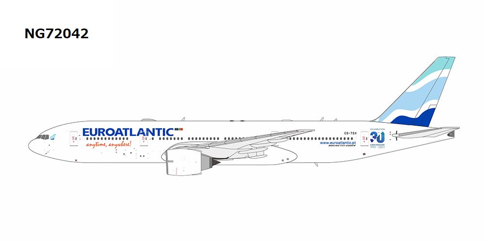 NG72042 NG MODELS Euro Atlantic Airways / ユーロアトランティック・エアウェイズ 30th Ann B777-200ER CS-TSX 1:400 お取り寄せ NG MODELS 1:400 Euro Atlantic Airways / ユーロアトランティック・エアウェイズ 777-200 亜鉛ダイキャスト製