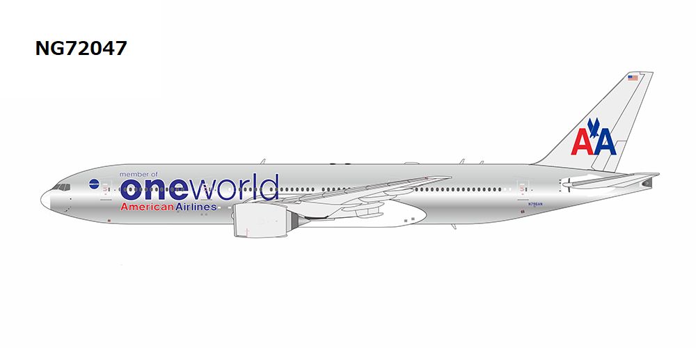 NG72047 NG MODELS American Airlines / アメリカン航空 oneworld cs; chrome cs B777-200ER N796AN 1:400 完売しました。