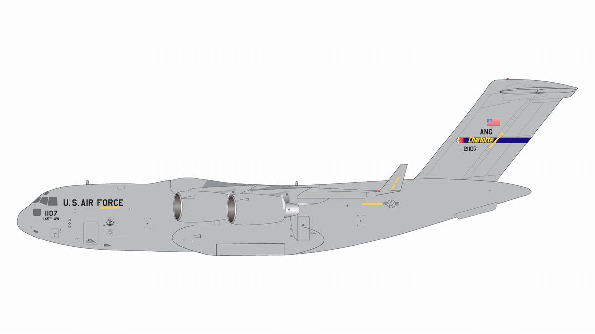 G2AFO1233 GEMINI 200 U.S. Air Force / アメリカ空軍 C-17A 02-1107 North Carolina ANG 1:200 完売しました。 GEMINI JETS 1:200 USAF U.S. Air Force / アメリカ空軍 C-17 グローブマスターIII 亜鉛ダイキャスト製