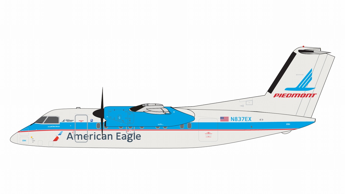 GJAAL1614 GEMINI JETS Piedmont Airlines / ピードモント航空 Piedmont retro livery Dash 8 Q100 N837EX 1:400 メーカー完売