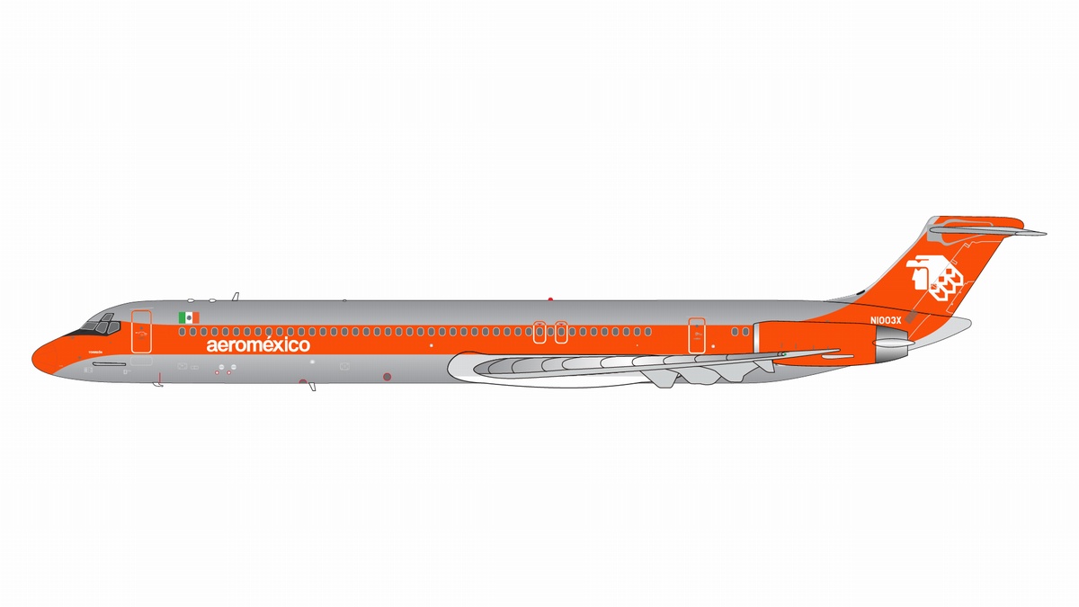 GJAMX1165 GEMINI JETS Aeromexico / アエロメヒコ polished w/ orange cheatline MD-82 N1003X 1:400 完売しました。