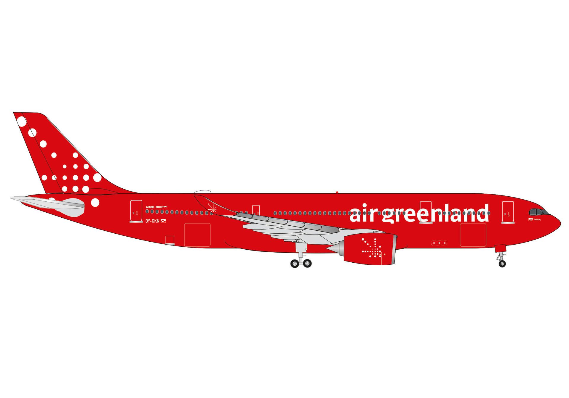 536967 Herpa air greenland / エア・グリーンランド A330-800neo OY-GKN Tuukkaq 1:500 完売しました。 Herpa 1:500 air greenland / エア・グリーンランド A330-800neo 亜鉛ダイキャスト製