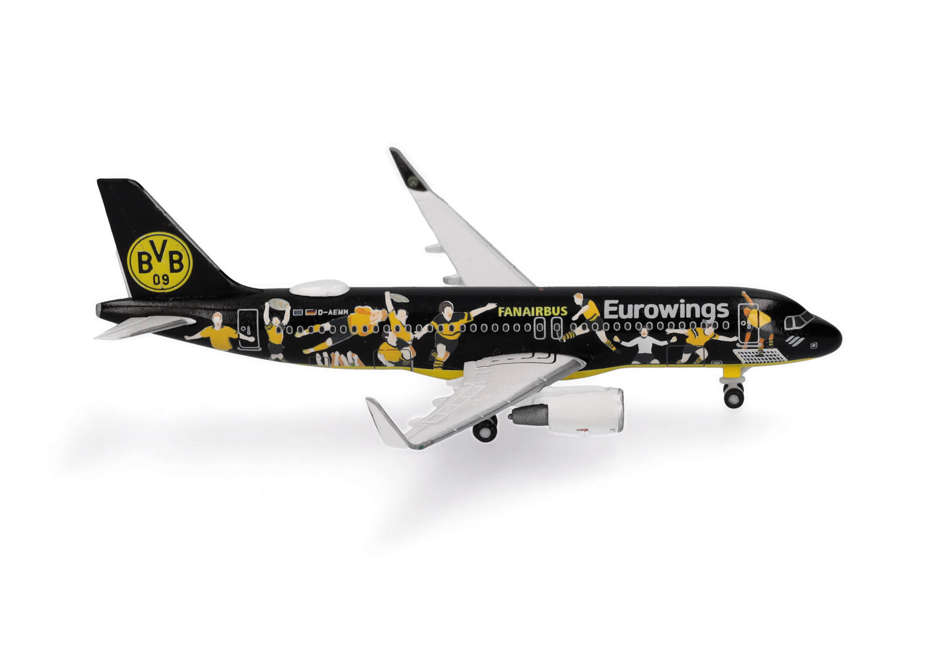 536981 Herpa Eurowings / ユーロウイングス A320 D-AEWM BVB Fanairbus 1:500 Herpa 1:500 Eurowings / ユーロウイングス A320 亜鉛ダイキャスト製