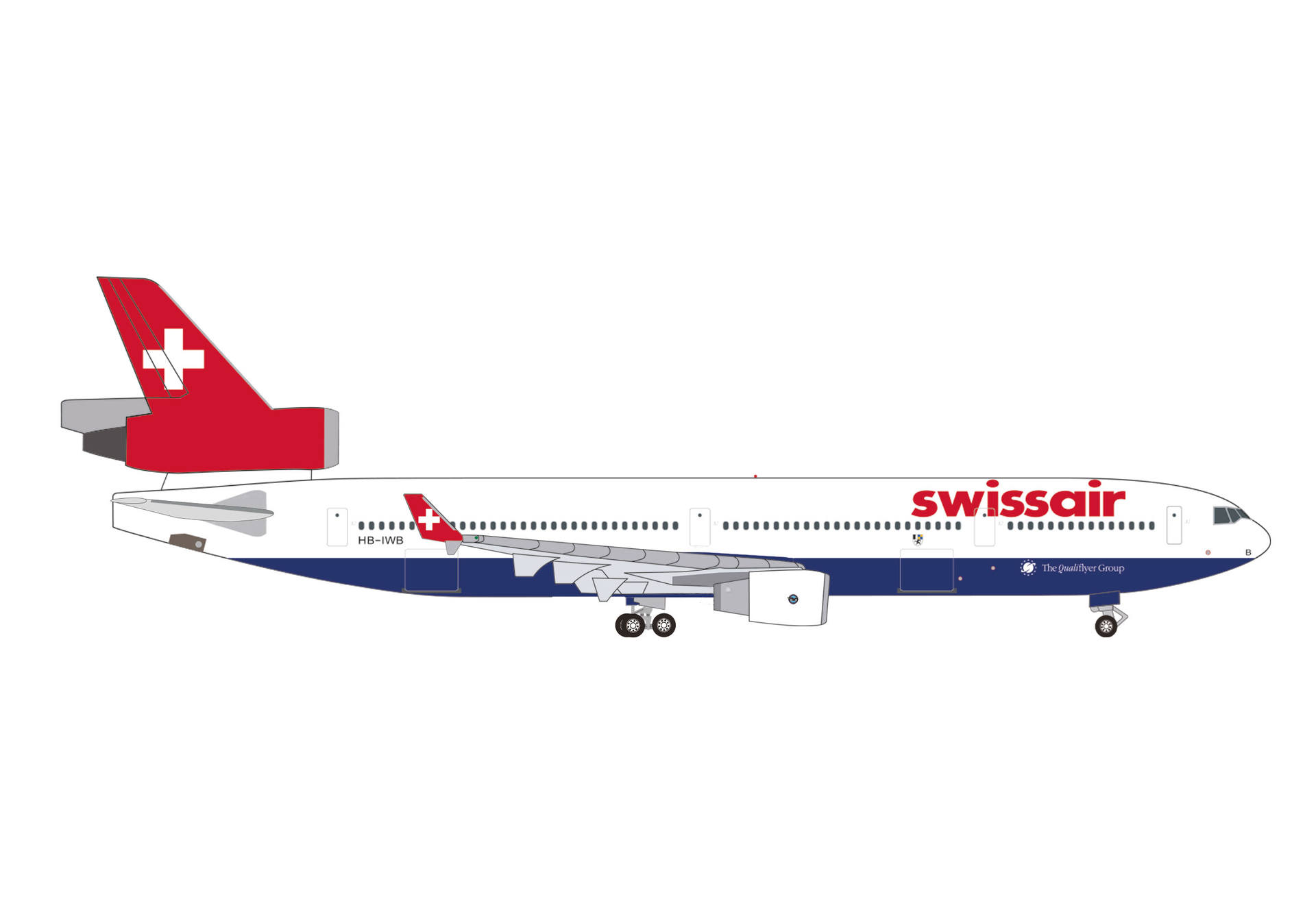 537087 Herpa Swiss International Air Lines / スイス国際航空 MD-11 HB-IWB “Qualiflyer” “Graubünden” 1:500 完売しました。 Herpa 1:500 SWISS / スイス航空 MD-11 亜鉛ダイキャスト製