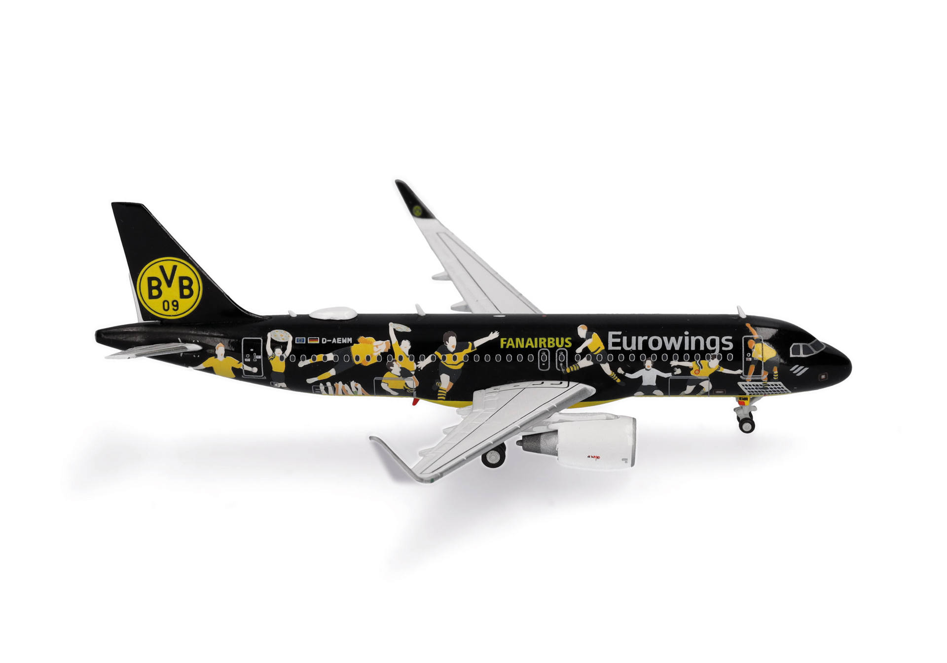 562829 Herpa Eurowings / ユーロウイングス A320 D-AEWM BVB Fanairbus 1:400 Herpa 1:400 Eurowings / ユーロウイングス A320 亜鉛ダイキャスト製