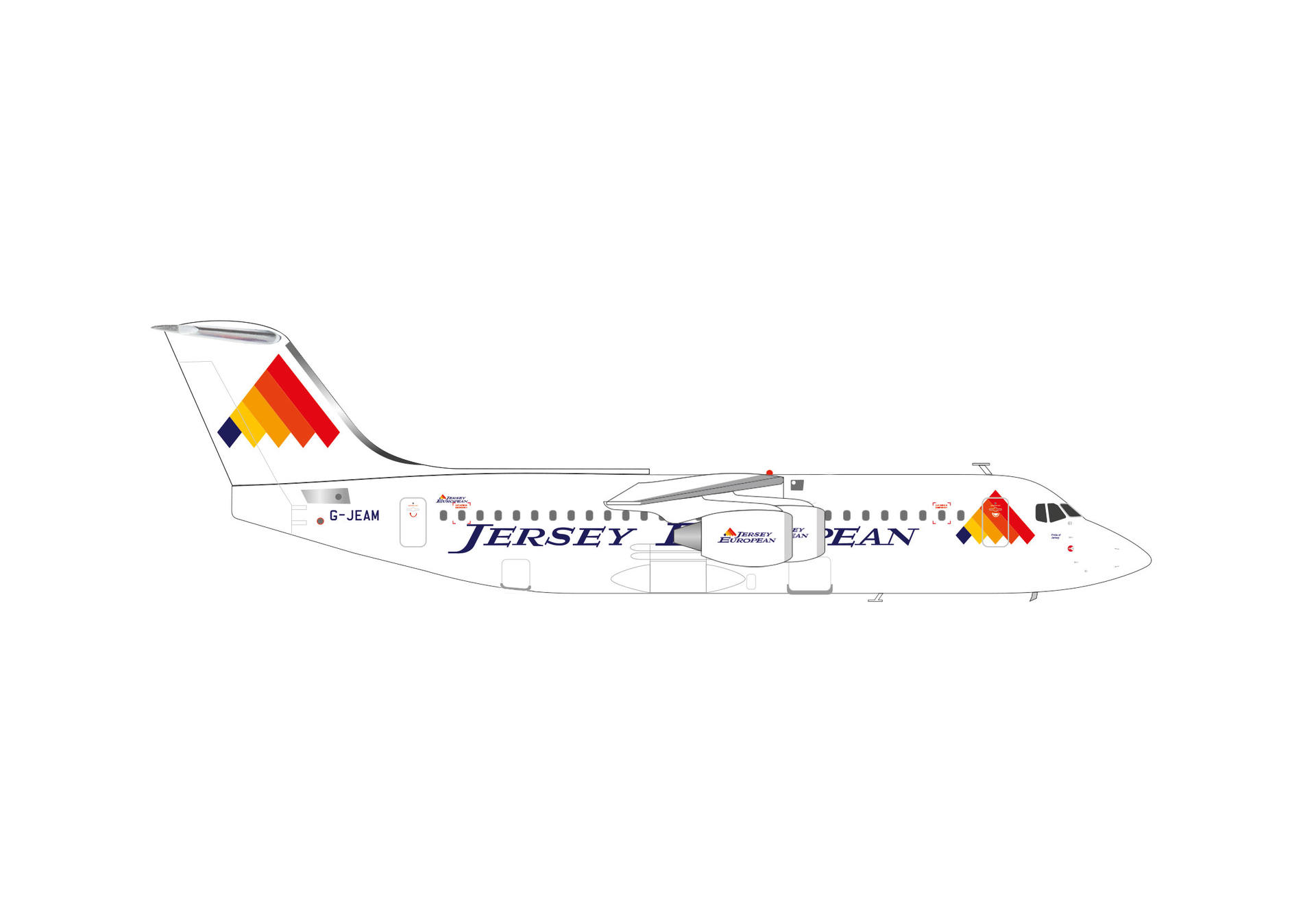 572828 Herpa Jersey European Airways / ジャージー・ヨーロピアン・エアウェイズ BAe 146-300 G-JEAM Pride of Jersey 1:200 メーカー完売 Herpa 1:200 Jersey European Airways / ジャージー・ヨーロピアン・エアウェイズ BAe 146 亜鉛ダイキャスト製